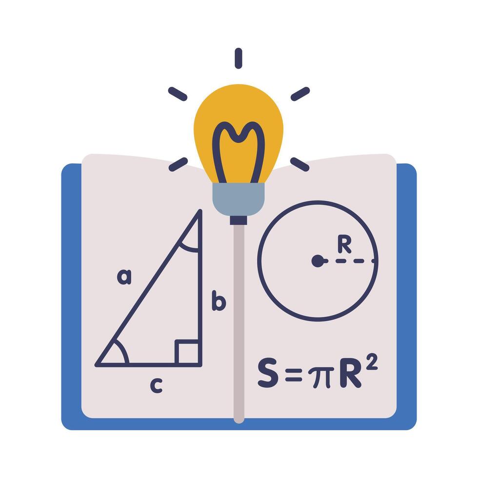 Mathematics Lesson Symbols, Education, Schooling and Learning Elements, Back to School Concept Flat Style Illustration vector