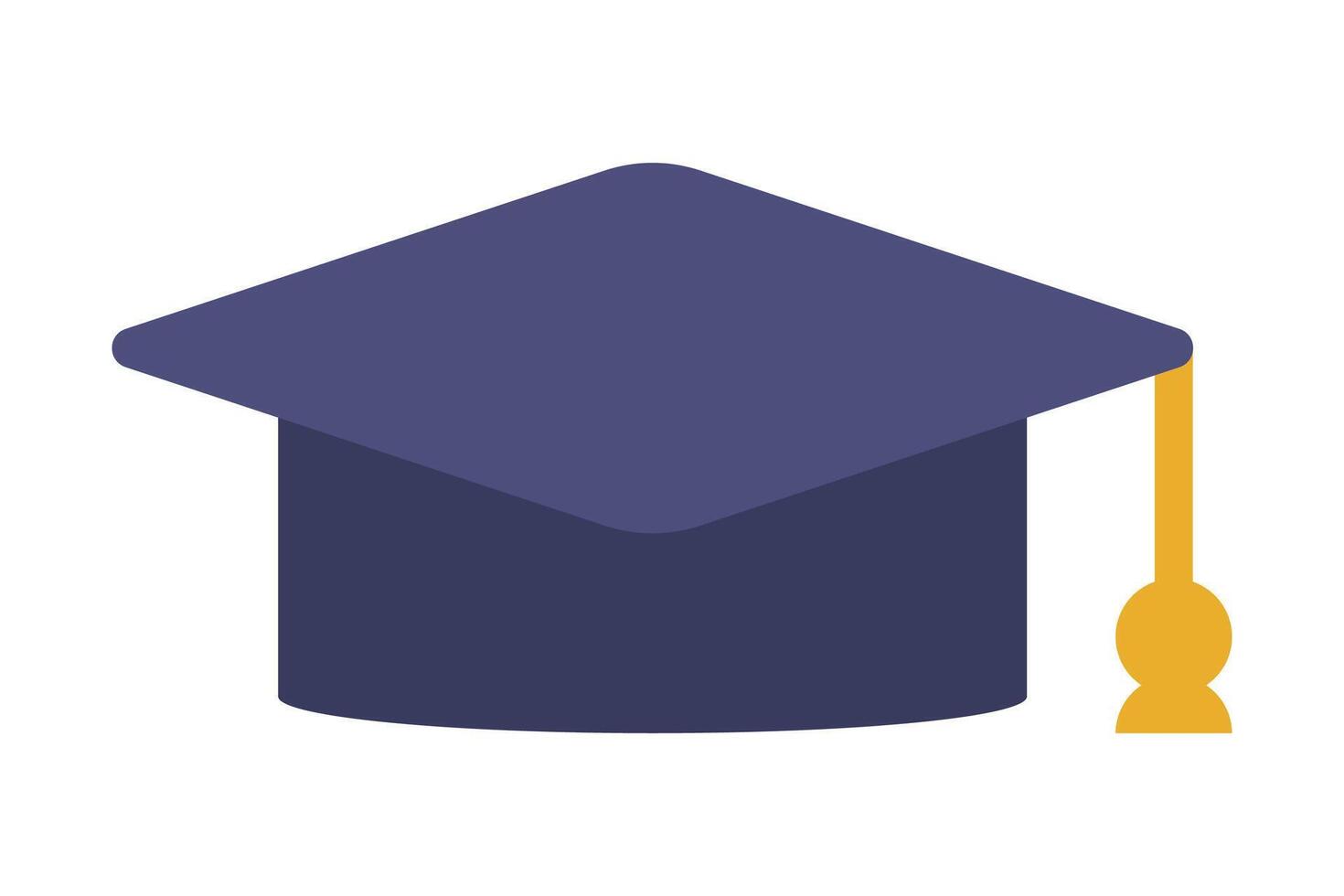 Graduation Cap, Academic Hat Flat Style Illustration on White Background vector