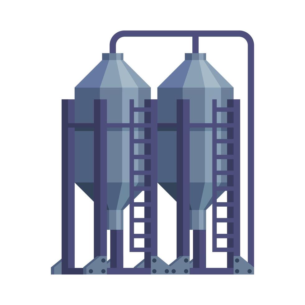 Silo Storehouse for Grain Storage Agricultural Building Cartoon Illustration vector