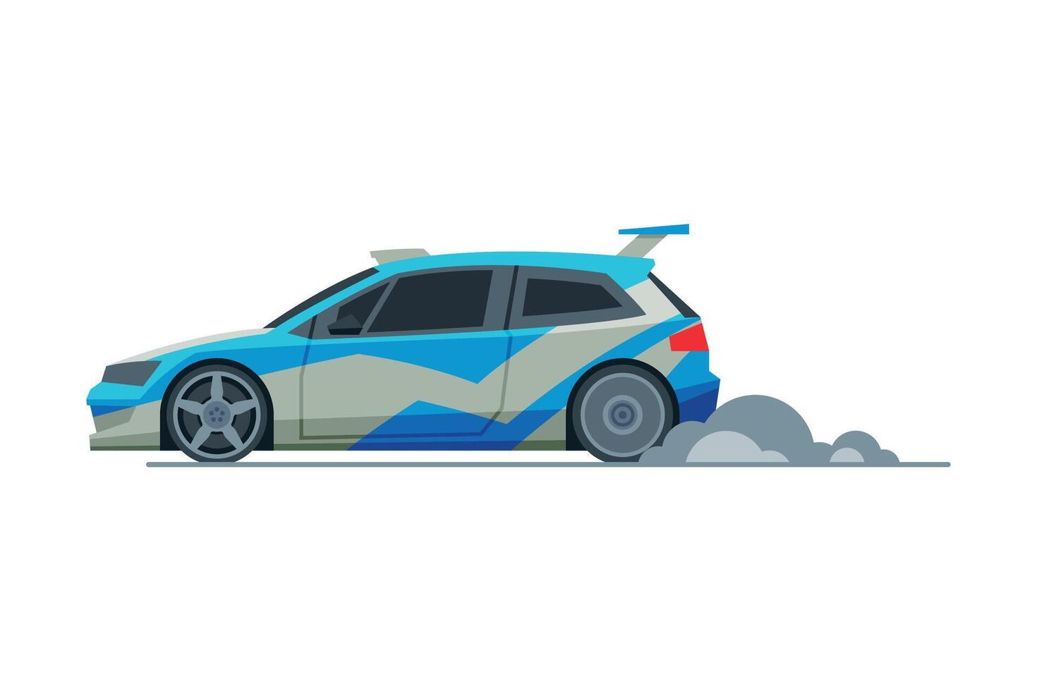Sport Racing Car, Side View, Fast Motor Racing Vehicle Illustration on White Background vector
