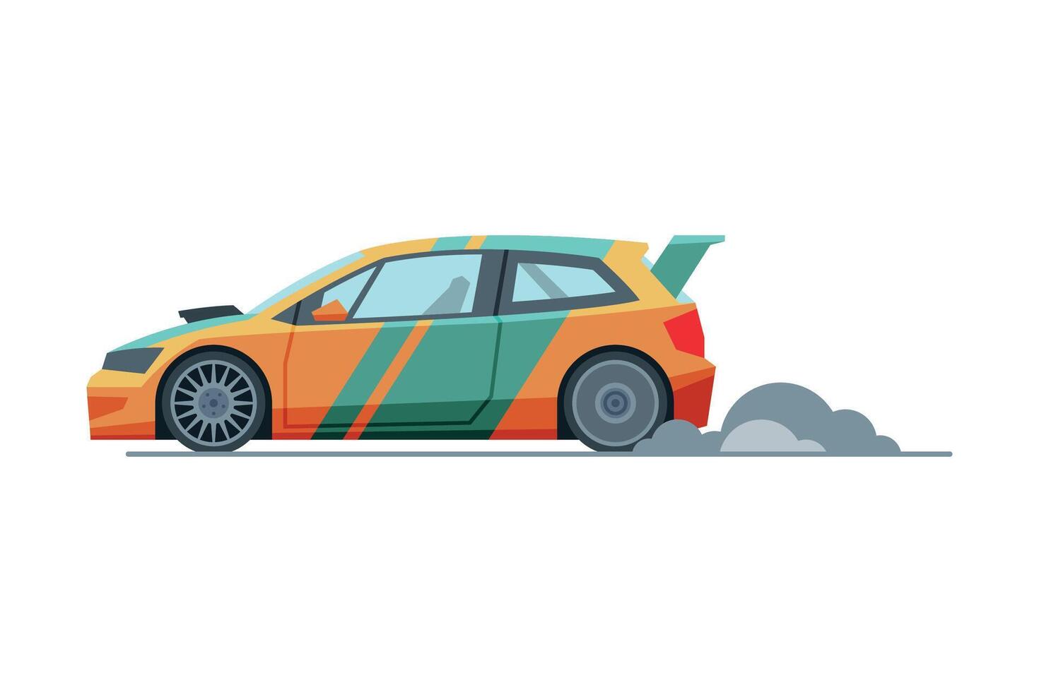 Sport Racing Car, Side View, Fast Motor Racing Vehicle Illustration vector