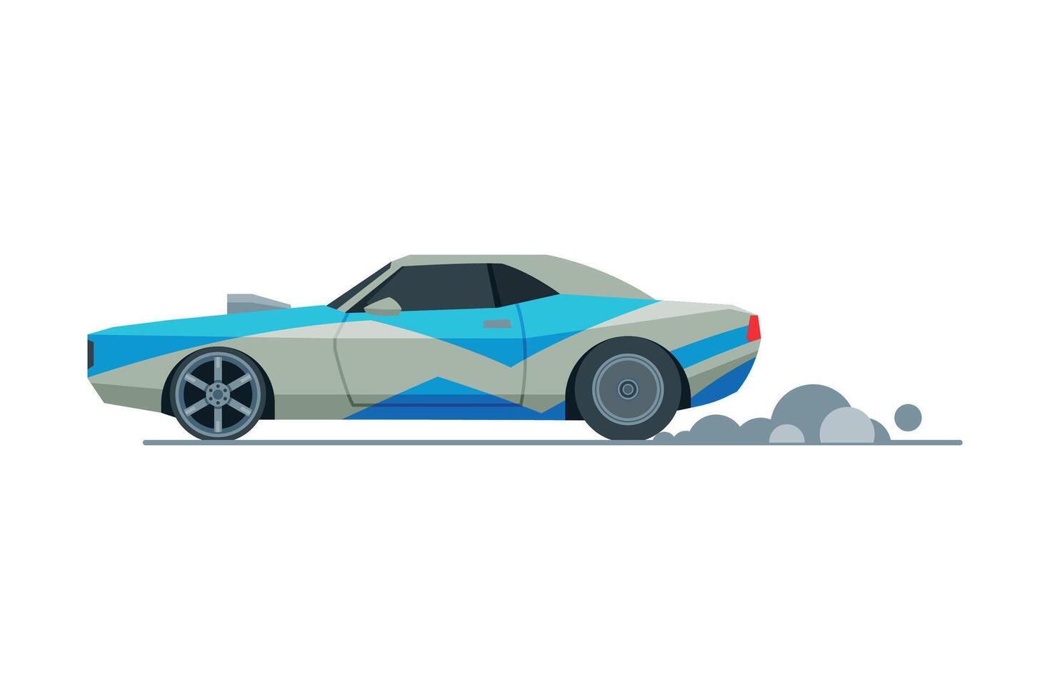 Sport Racing Car, Side View, Retro Fast Motor Racing Vehicle Illustration vector