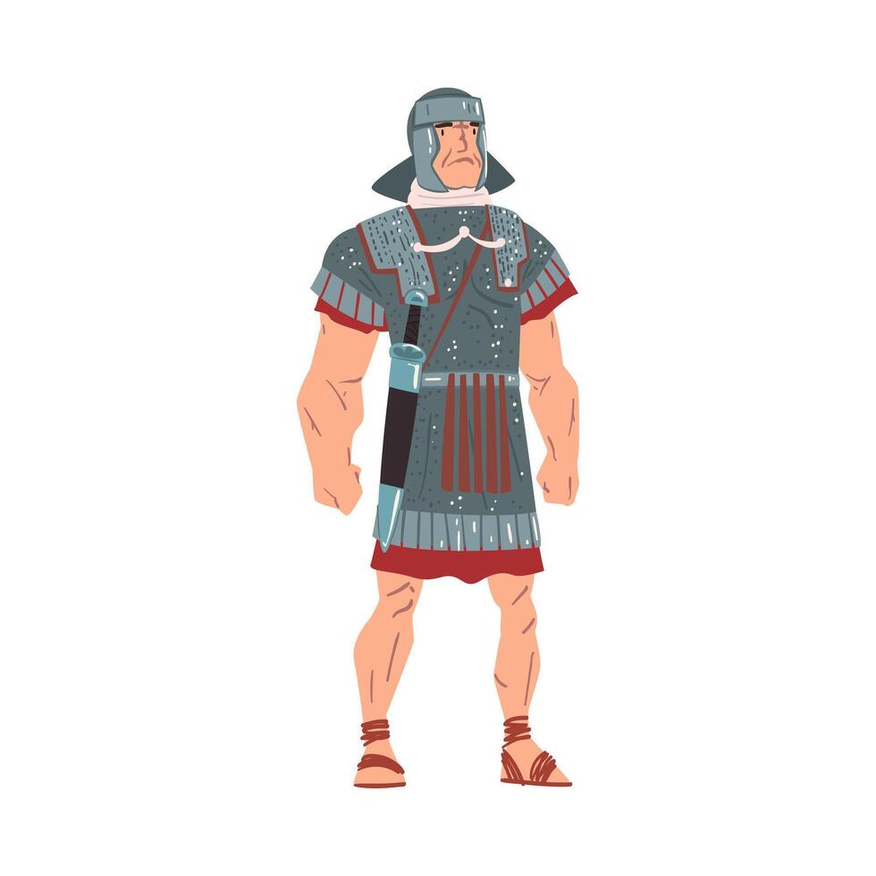 Ancient Rome Warrior, Male Roman Legionnaire or Soldier Character Illustration vector