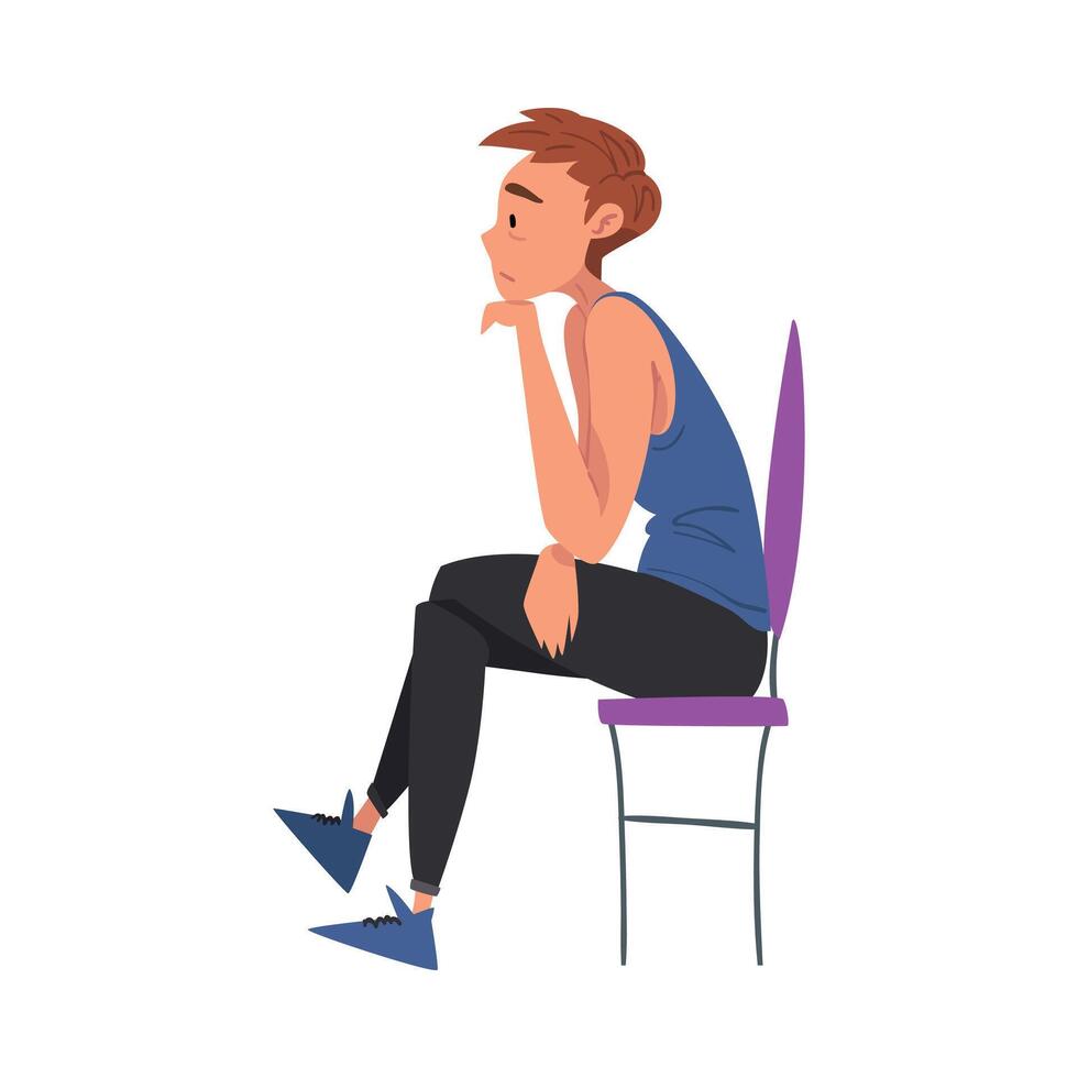Loss of Interest Bipolar Disorder Symptom, Girl Suffering from Manic Depressive Illlness, Mental Health Concept Cartoon Style Illustration vector