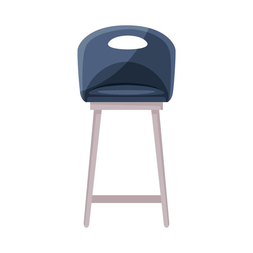 Modern Black Chair for Home, Office, Cafe, Restaurant interior Design Illustration on White Background vector