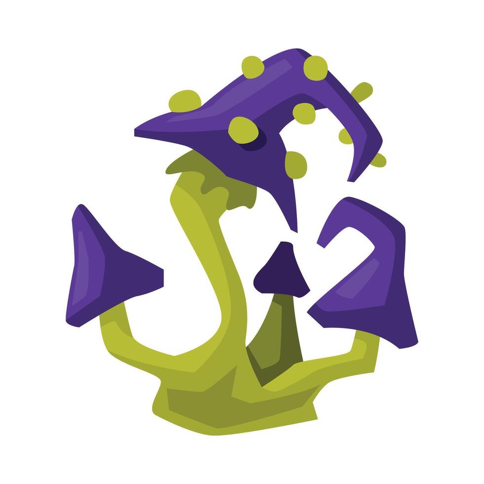 Poisonous Mushroom, Happy Halloween Objects Cartoon Style Illustration on White Background vector