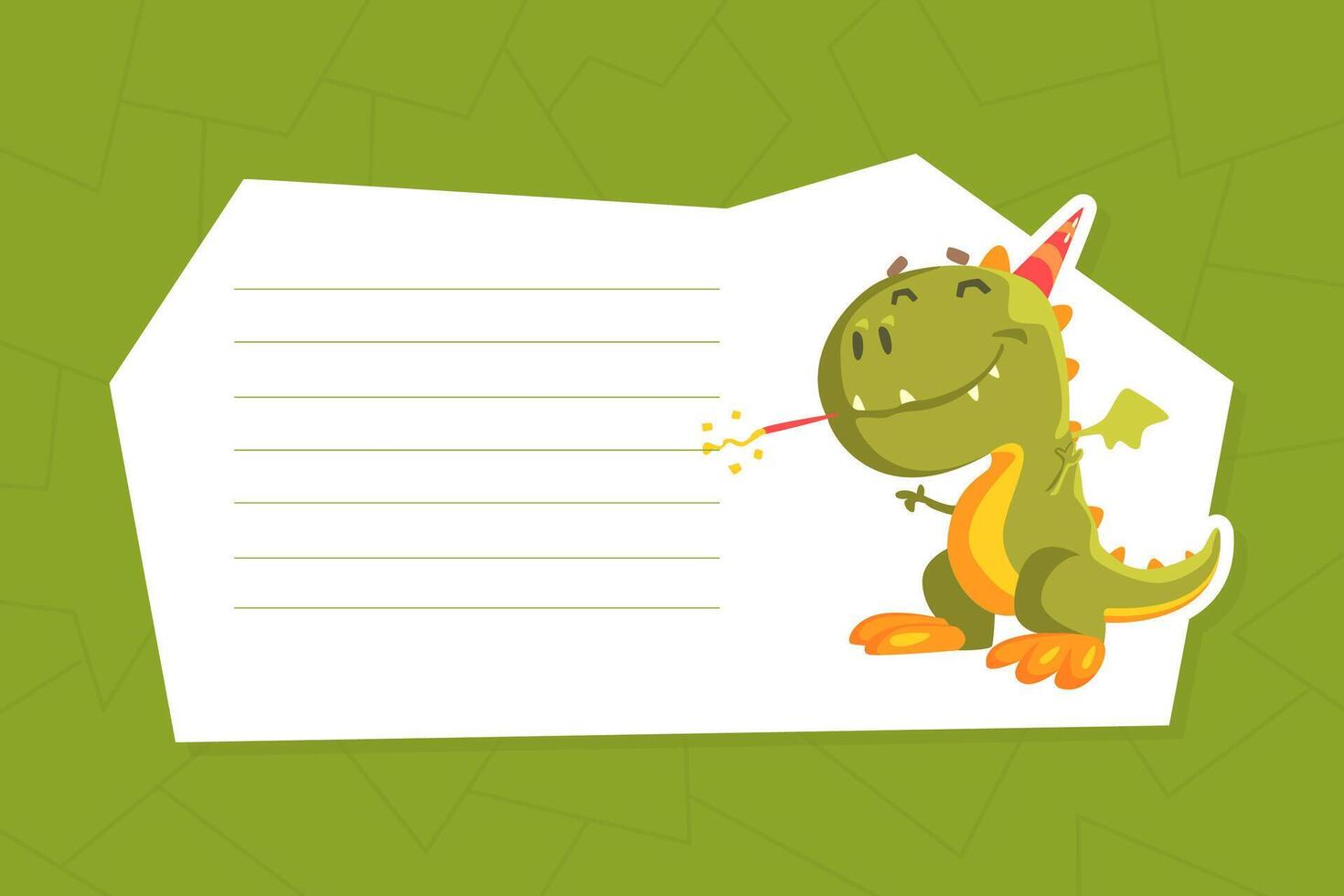 Birthday Party Invitation or Greeting Card Template with Space for Text and Cute Funny Monster Cartoon Illustration vector