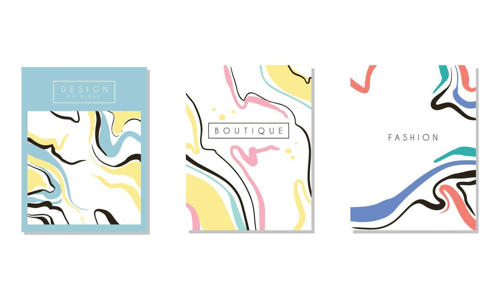 Fashion Boutique Card Original Design Set, Banner, Brochure, Flyer, Invitation Template, Business Identity Style Illustration vector