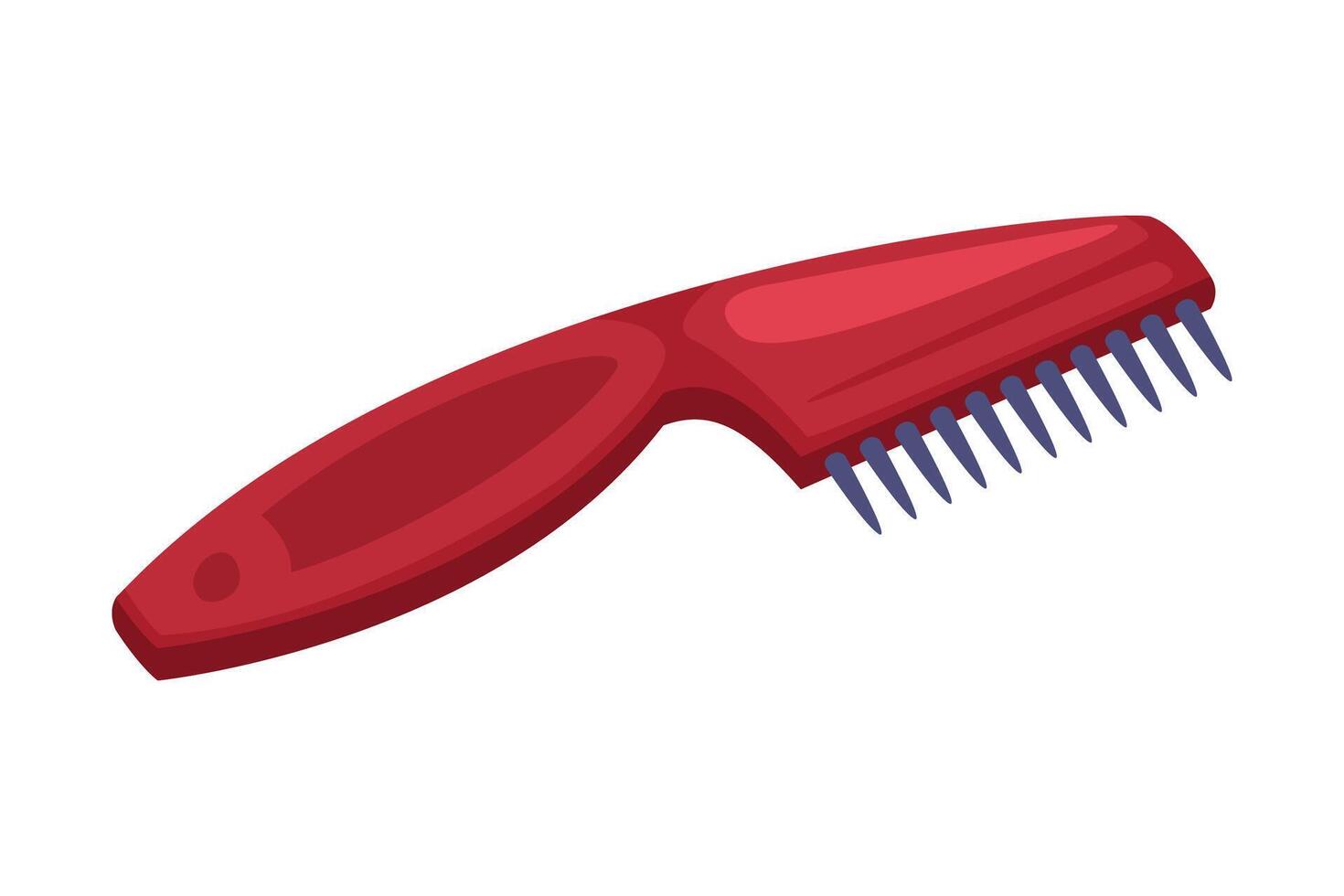 Red Brush for Cats and Dogs, Pet Animal Care Object Cartoon Style Illustration on White Background vector