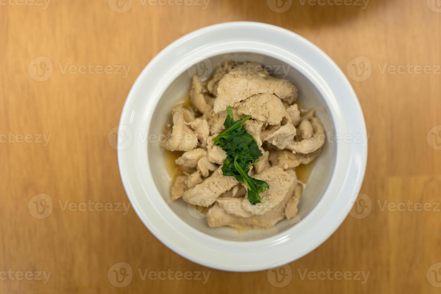 Stir fried chicken with garlic photo