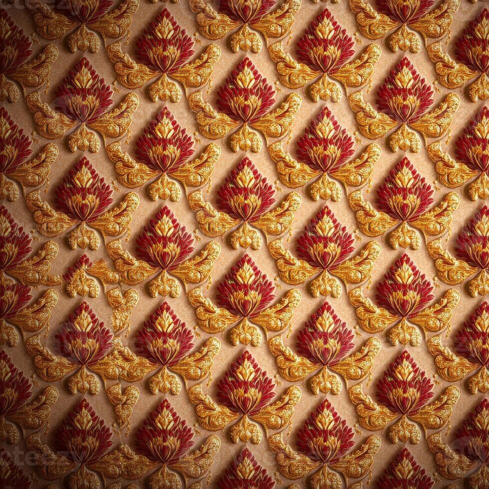 An ornate pattern on a wall photo