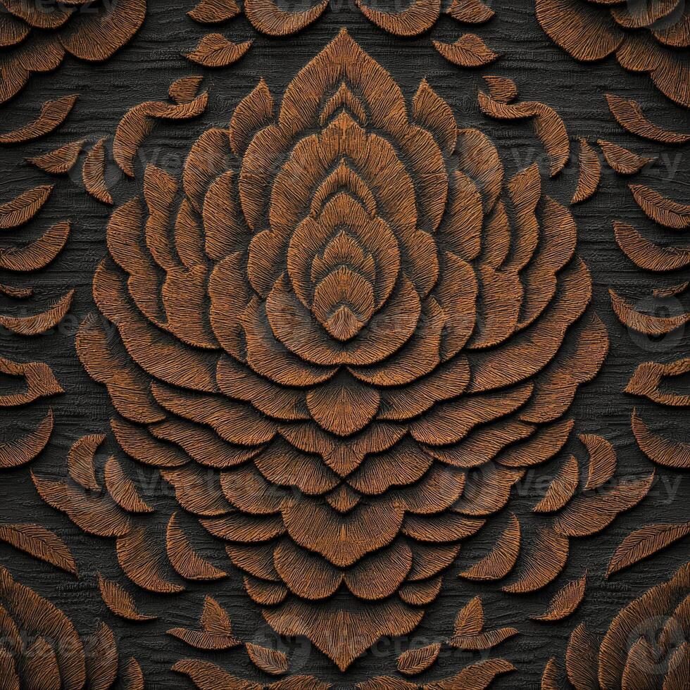 A brown and black background with a flower pattern photo