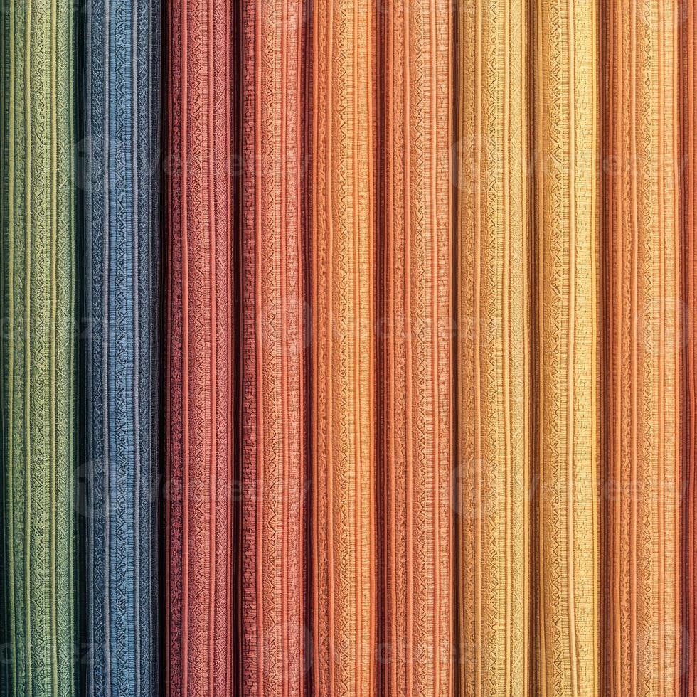 A row of colored pencils in a row photo