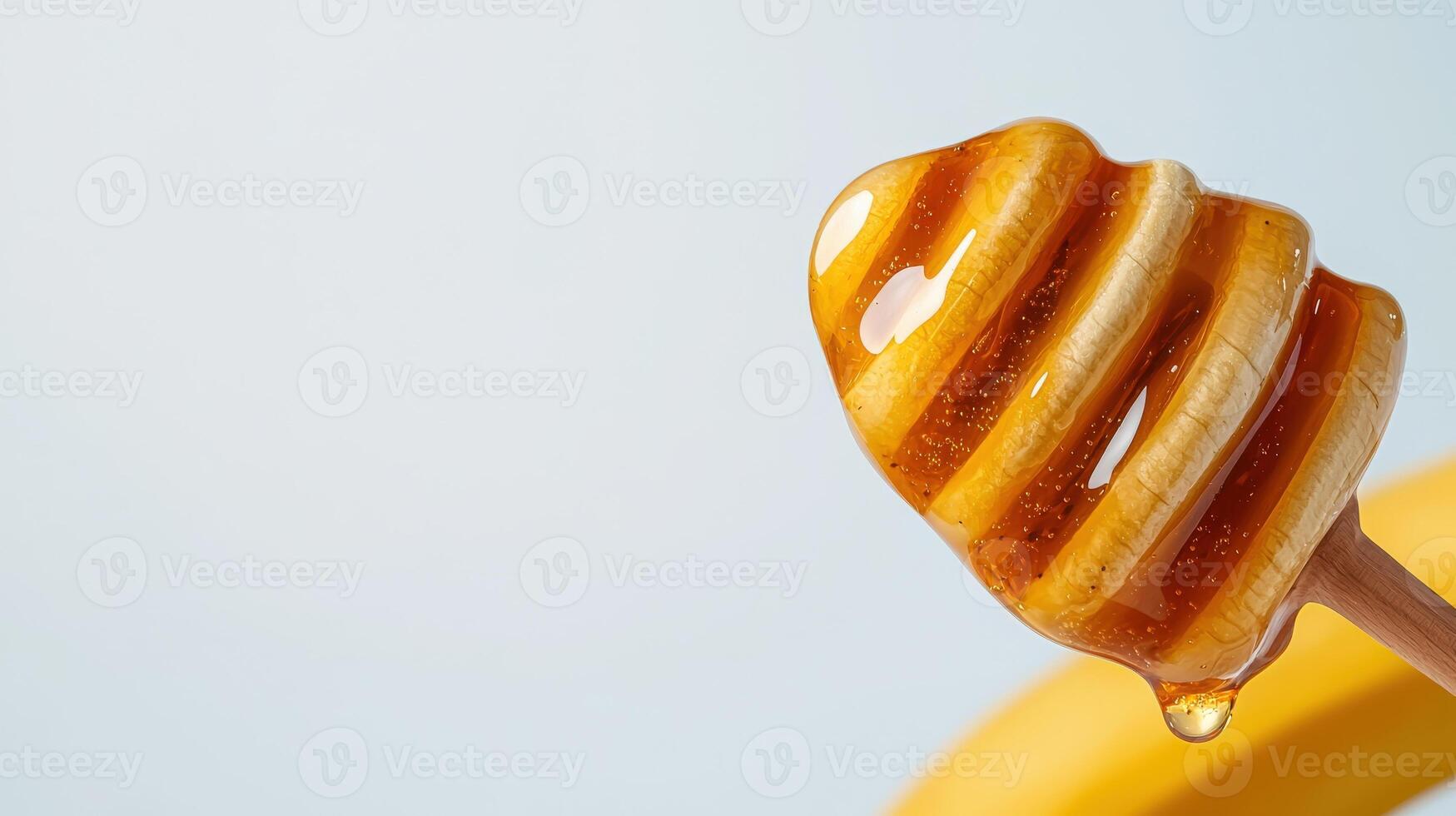 Banana honeycomb on a wooden spoon photo