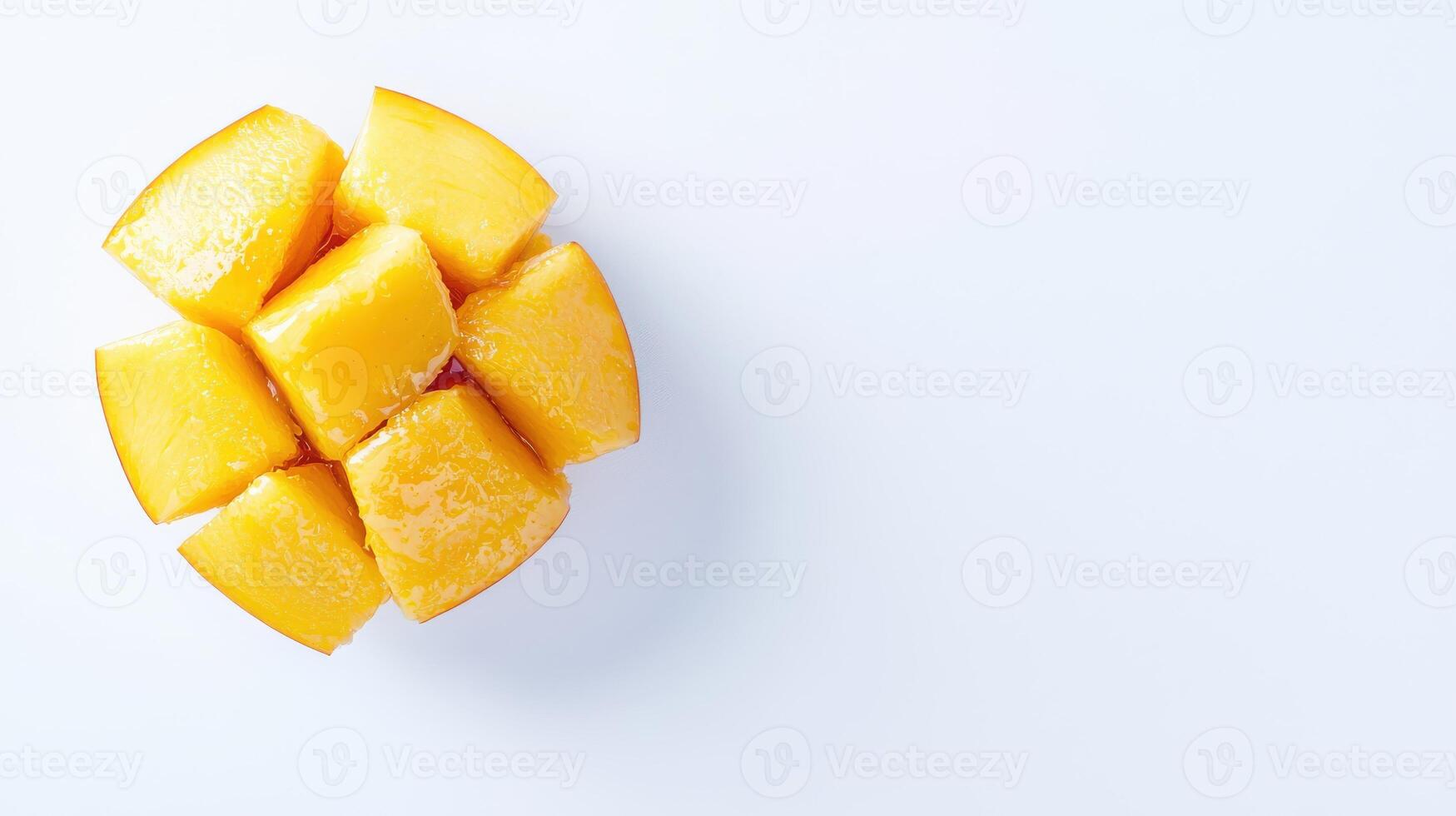 Sliced mango on white background photo