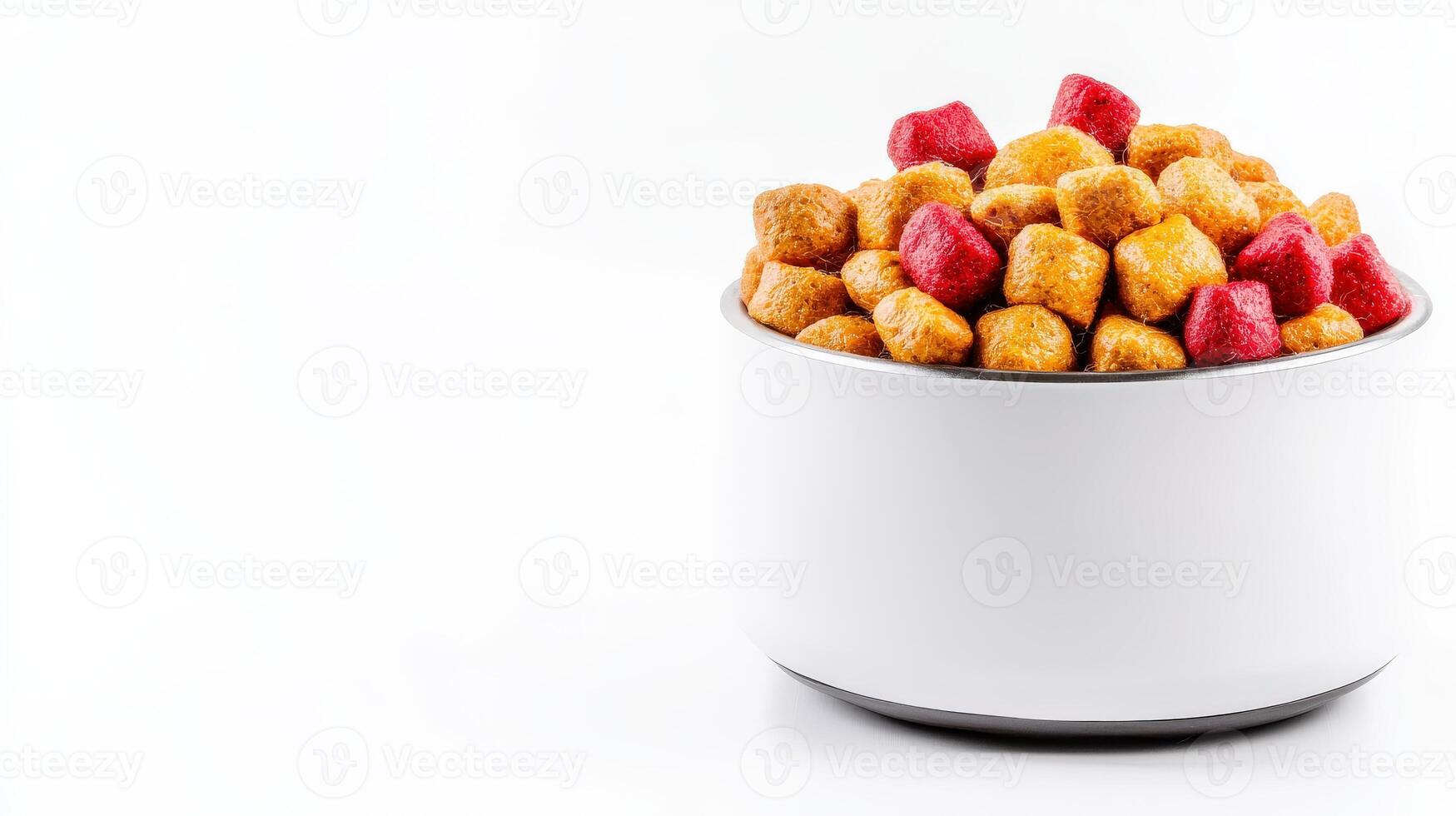 A white container filled with nuts and strawberries photo