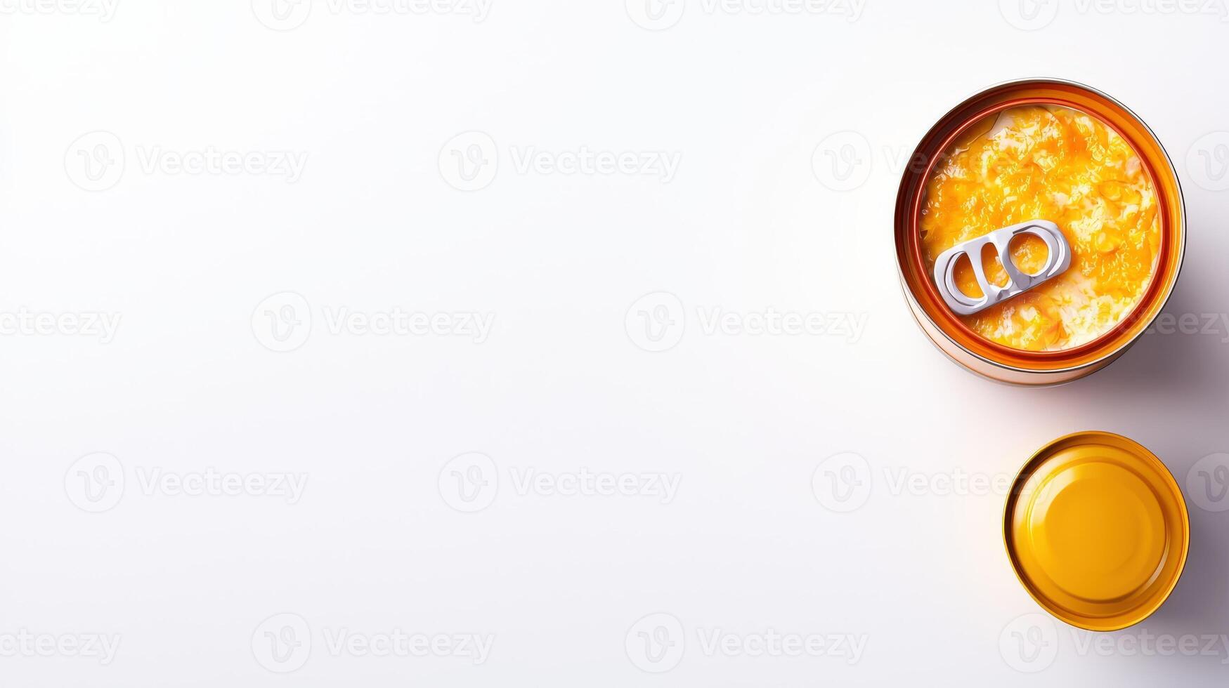 A can of orange soda with a can opener on top photo