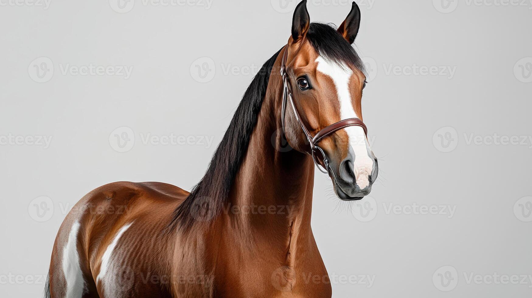 A horse with a white mane and black mane photo
