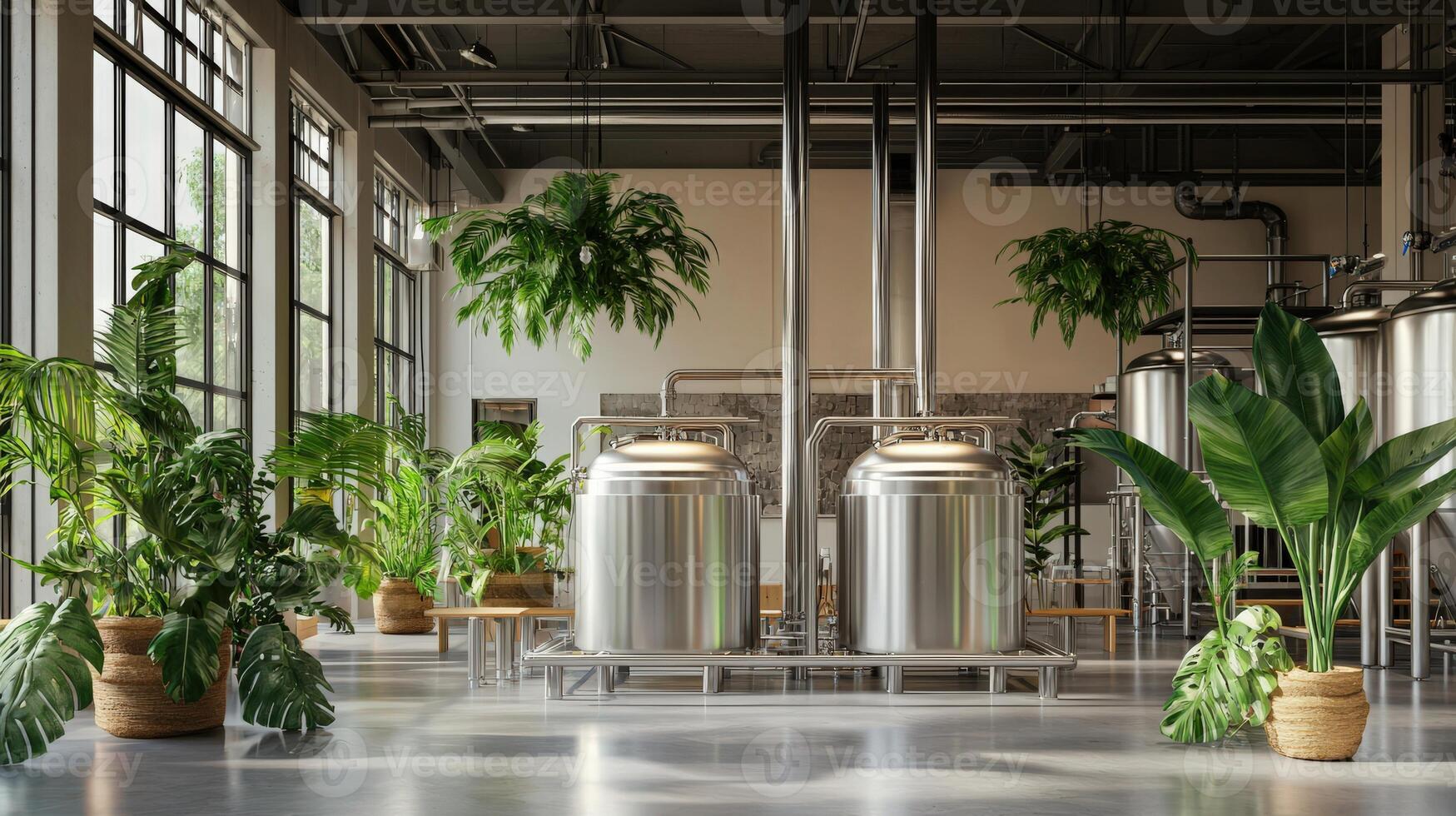 A large industrial space with lots of plants photo