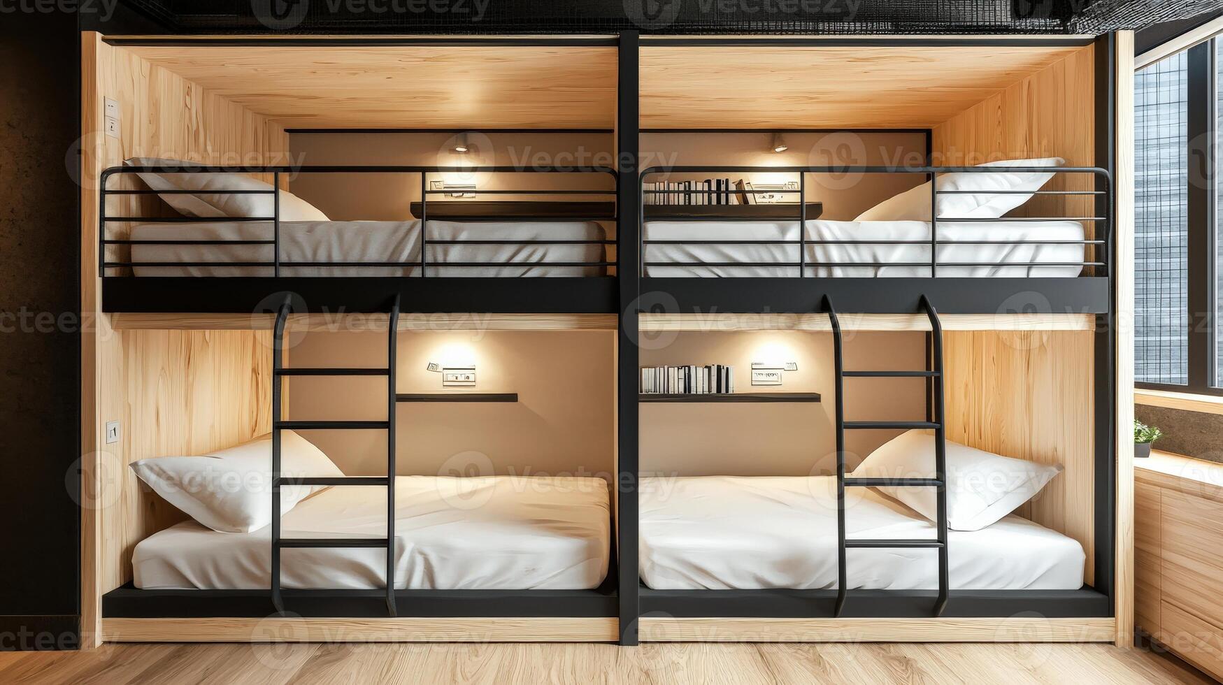 A bunk bed with two beds in it photo
