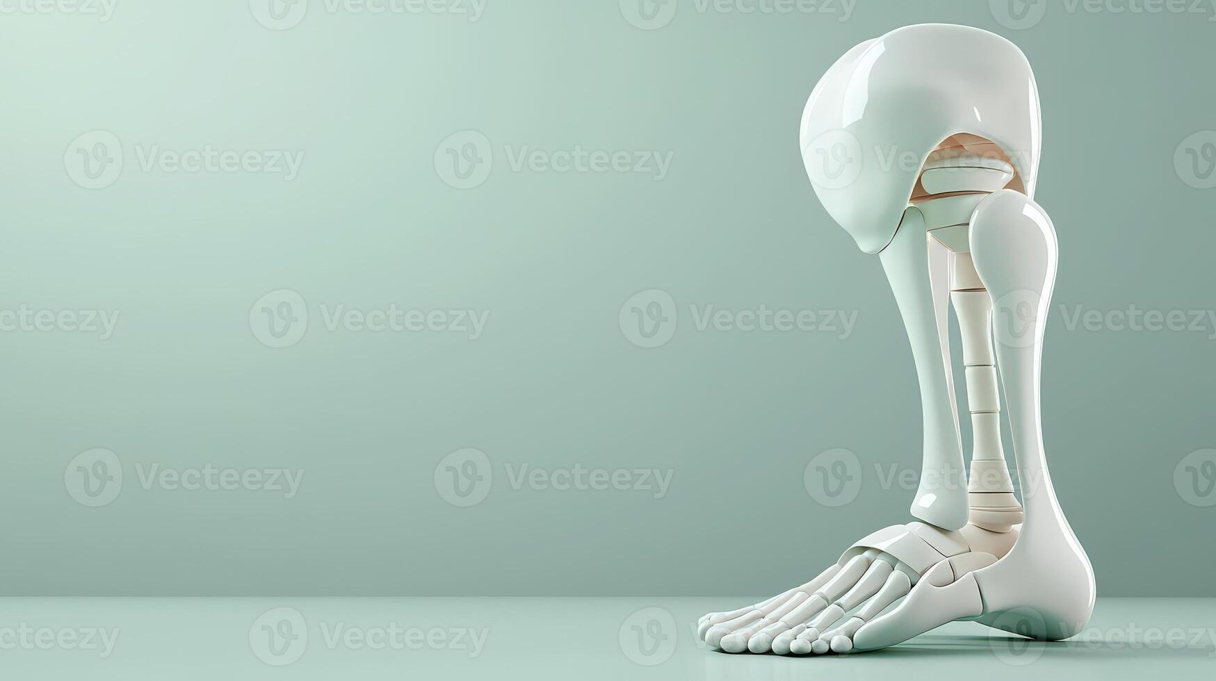 A human leg with a skeleton on it photo