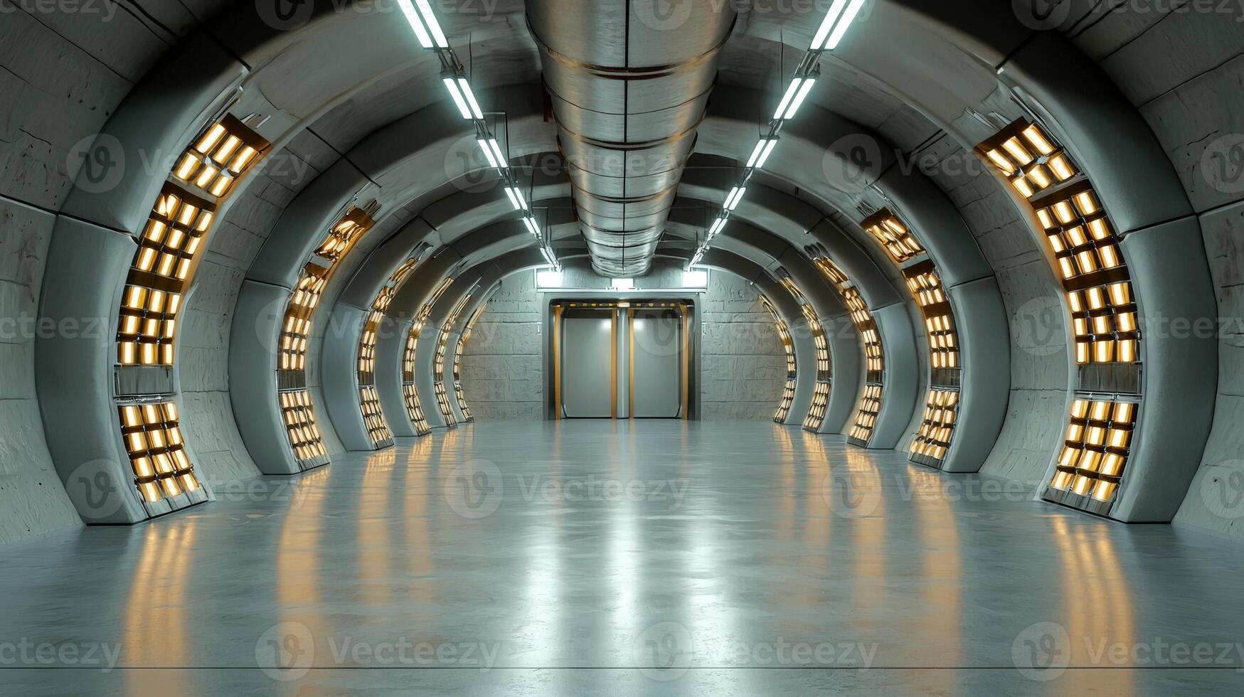A long tunnel with a light at the end photo