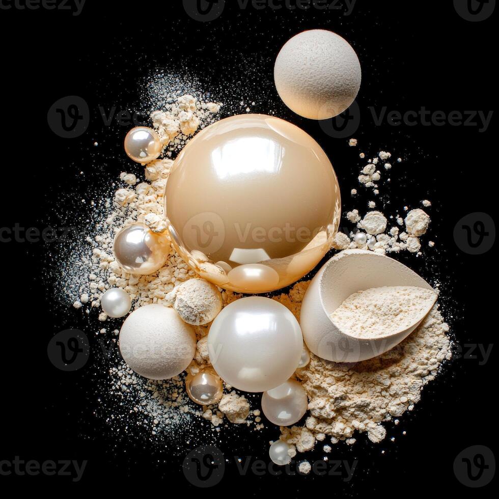 A white powder and a ball of powder photo