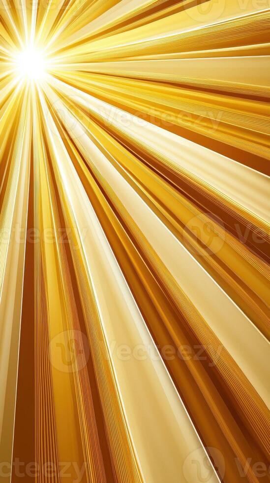Golden rays background with sun rays illustration photo