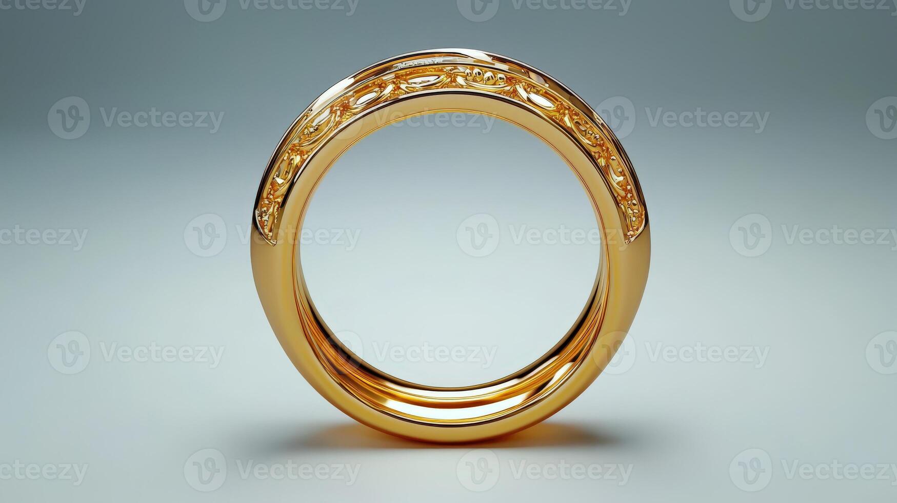 A gold ring with a diamond in the middle photo