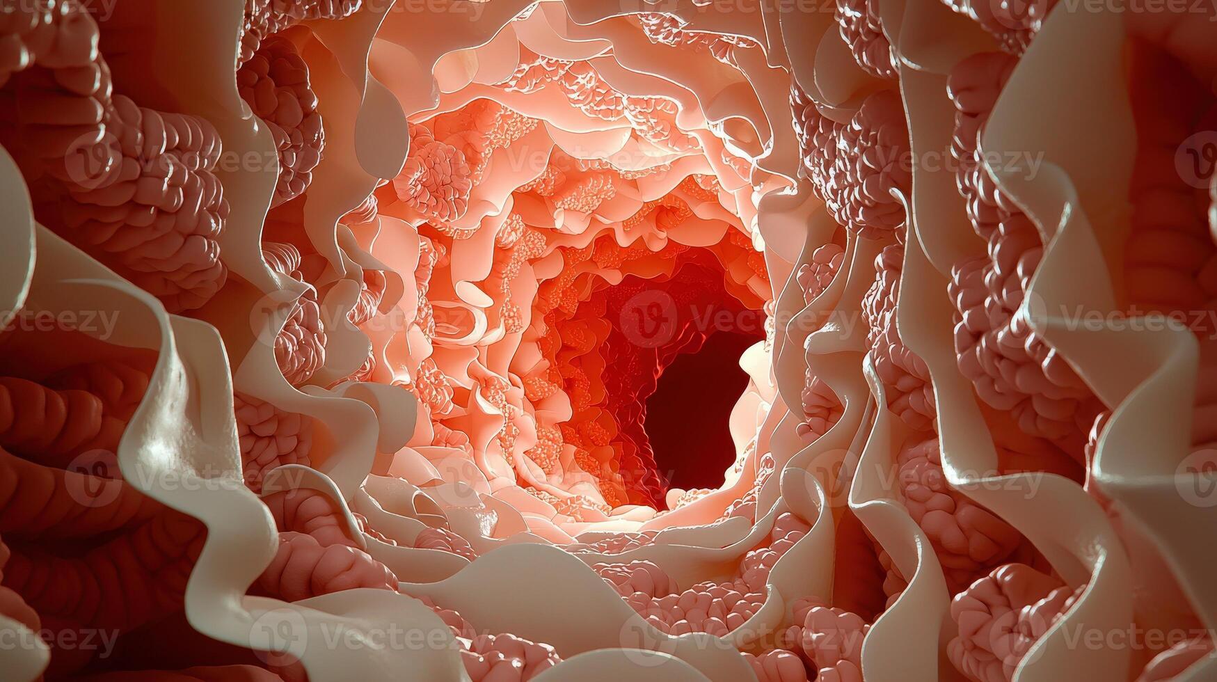 A close up of a large intestine photo