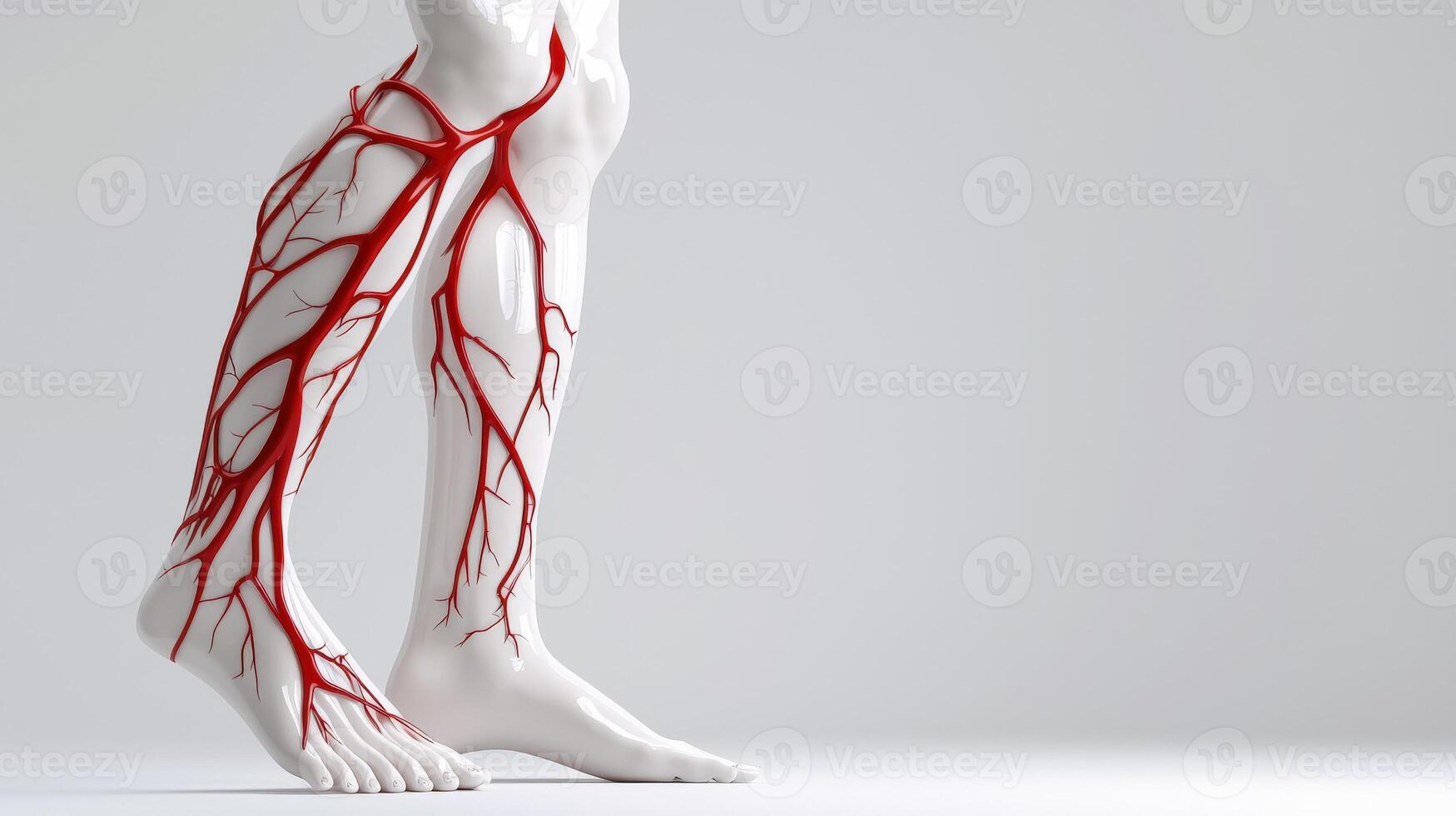 The human leg with blood vessels photo