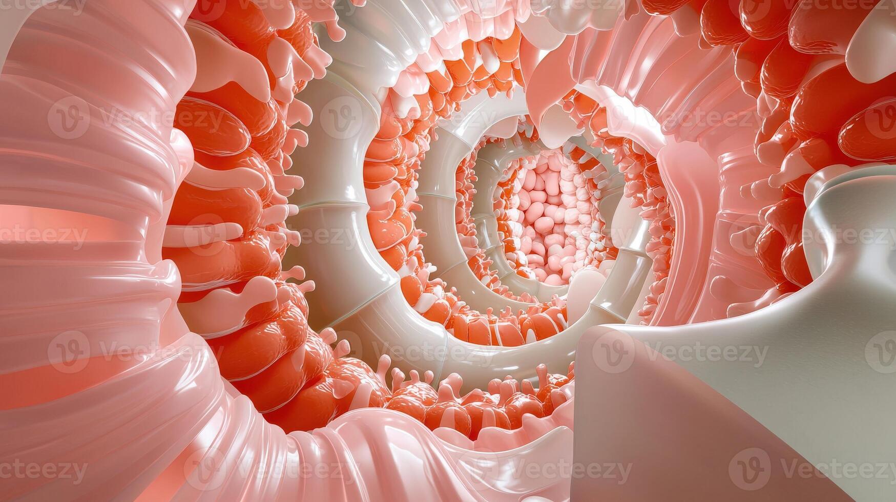 A 3d image of a spiral with many different colors photo