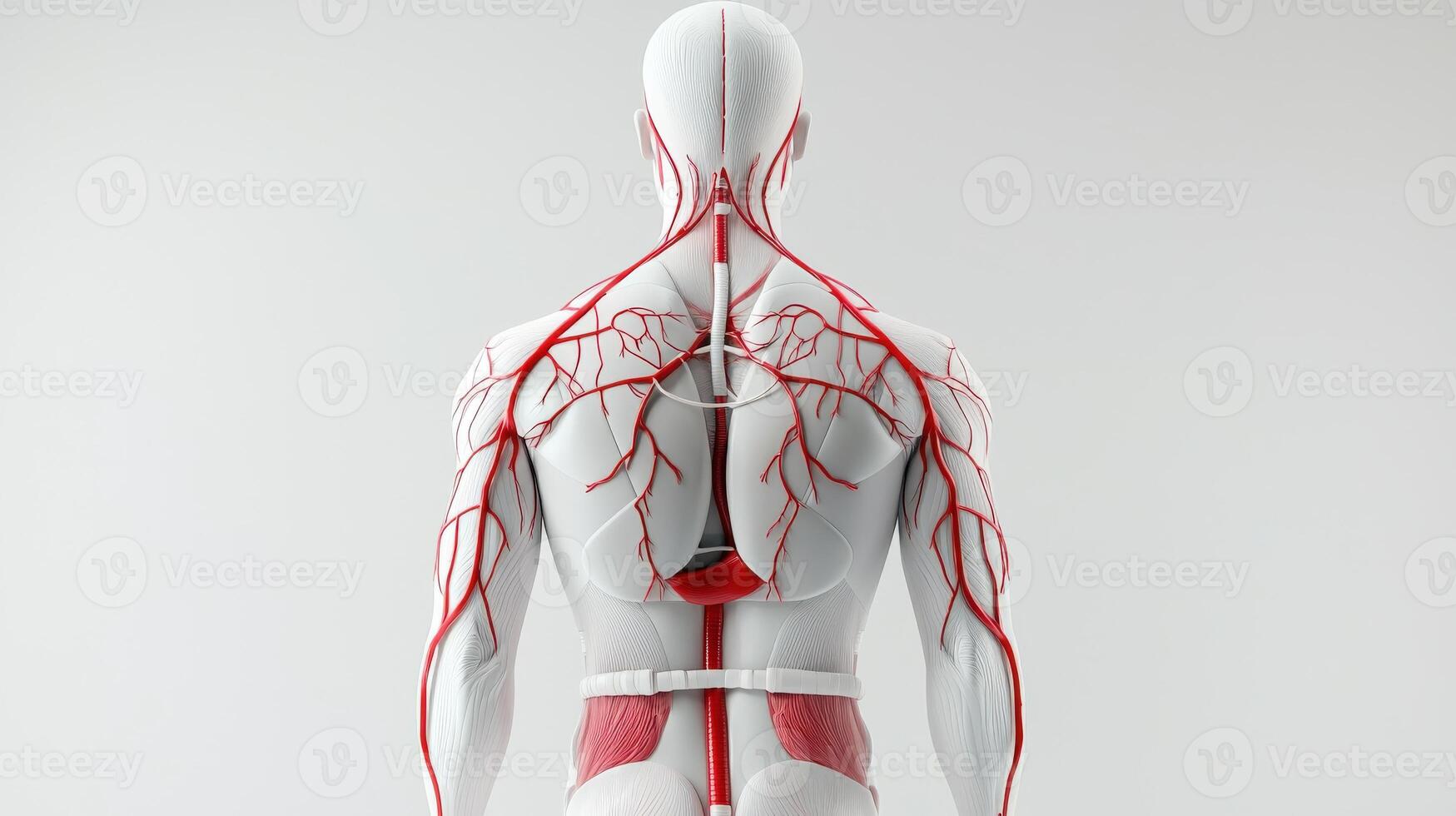 The human body has a red and white vein system photo