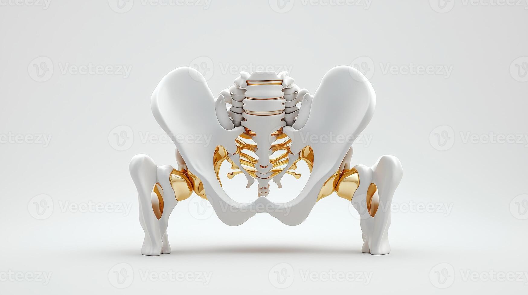 The human pelvis with the spine and spine highlighted photo