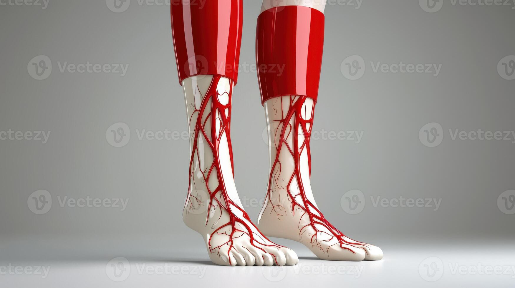 A pair of legs with red veins on them photo