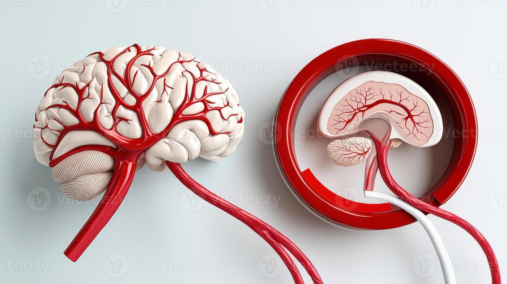 The brain and the brain stem photo