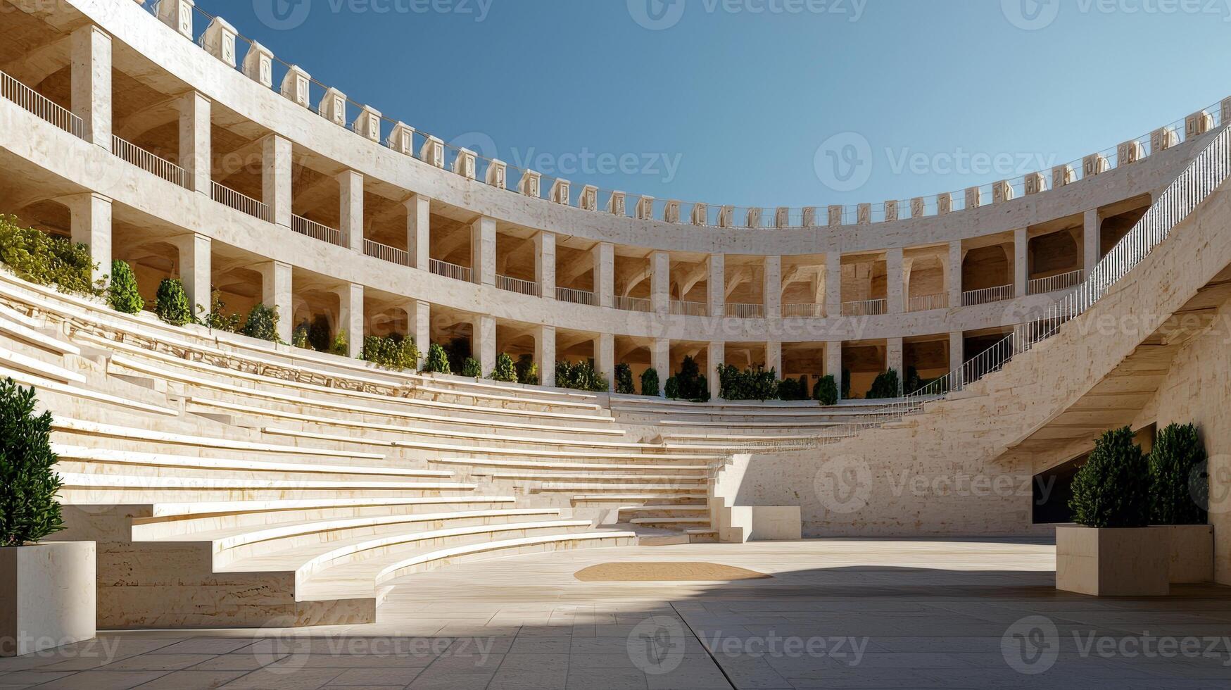 A large building with a large circular stage photo