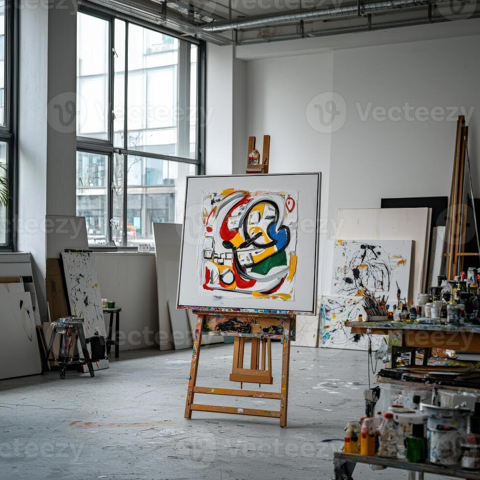 A painting on a easel photo