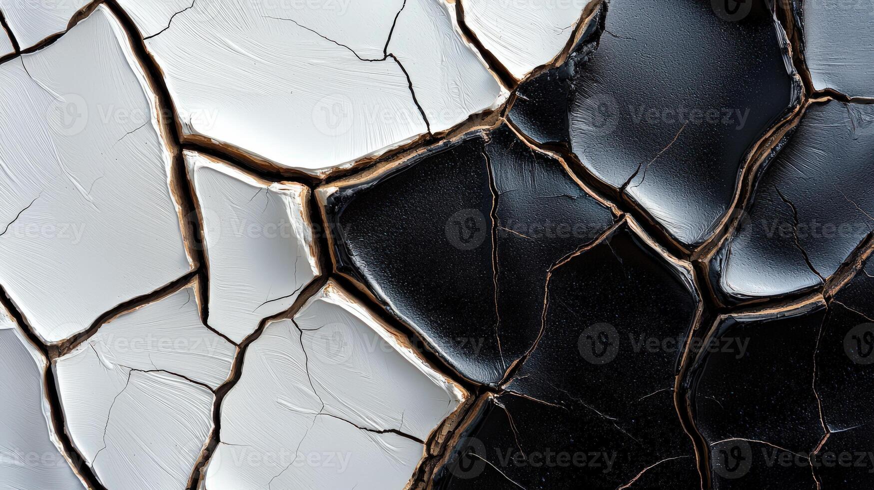 A cracked black and white wall with cracks photo