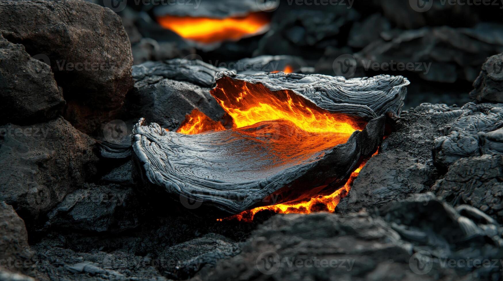 A close up of lava and rocks photo