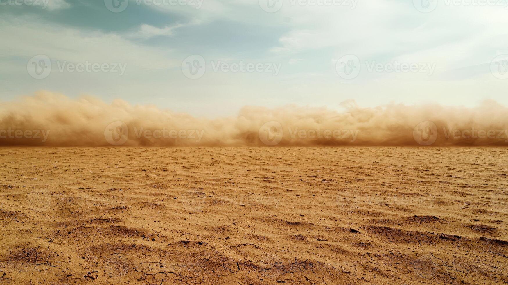 A desert with sand blowing in the wind photo