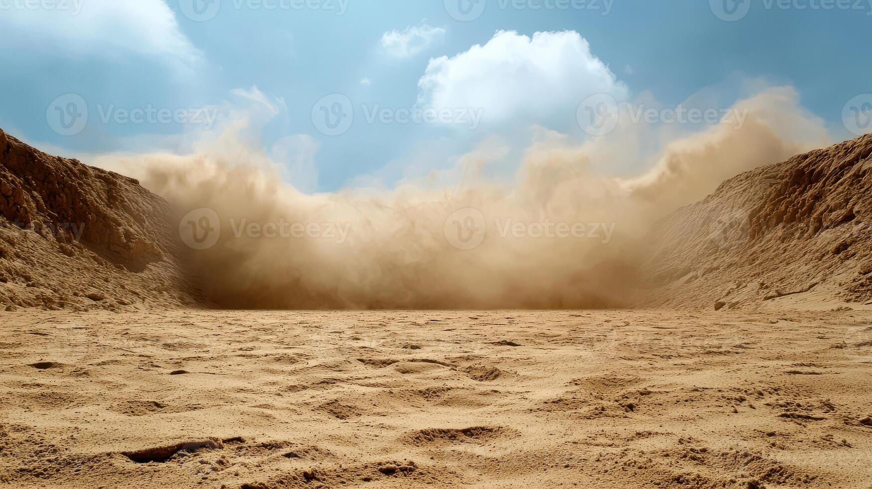 Sand blowing in the desert photo