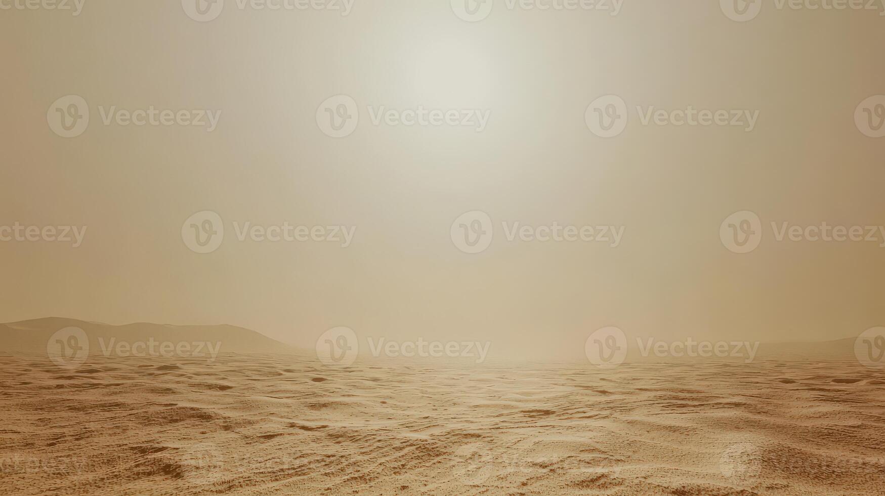 A desert scene with a man walking in the sand photo