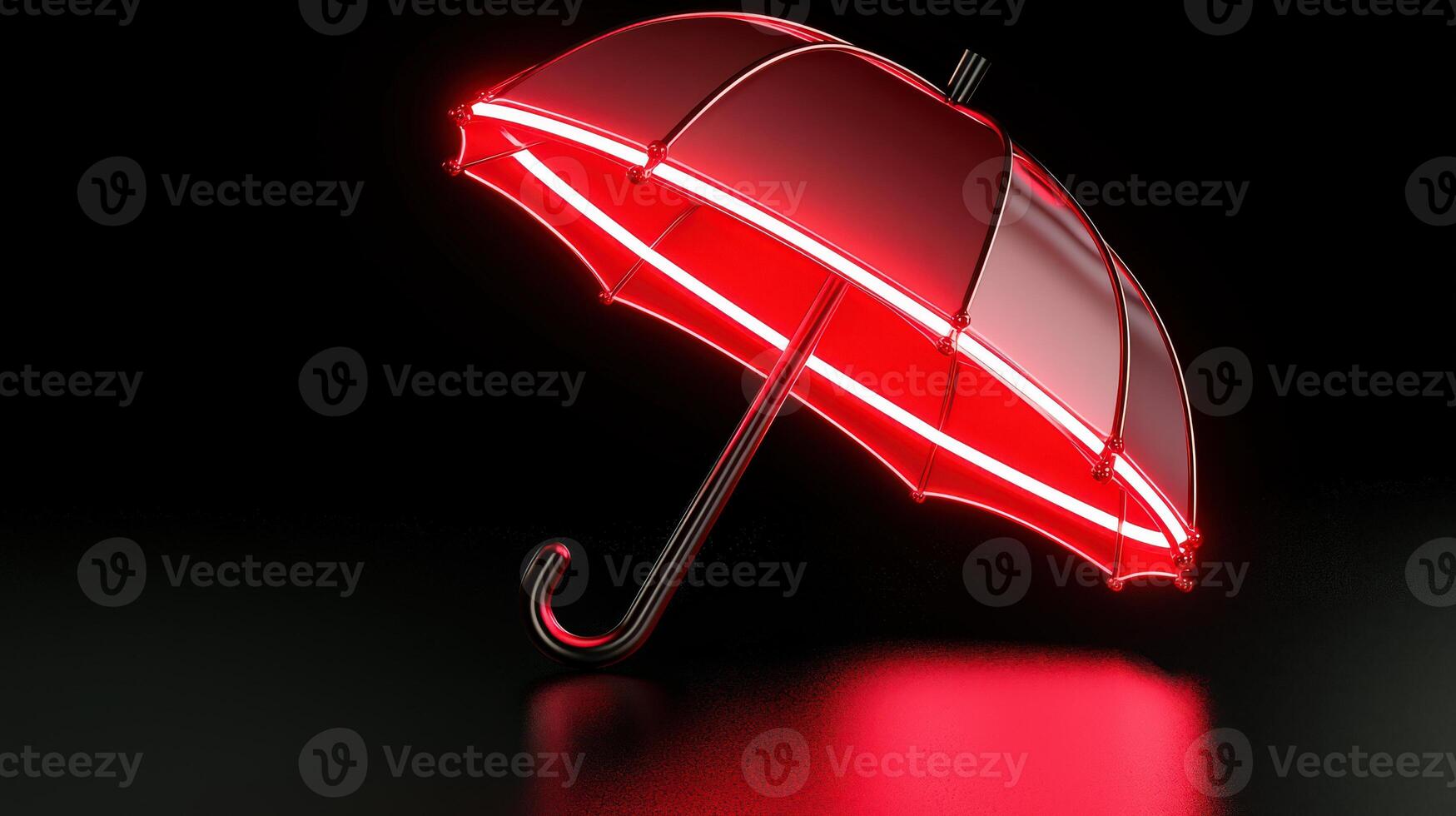 A red umbrella with a glowing red light photo