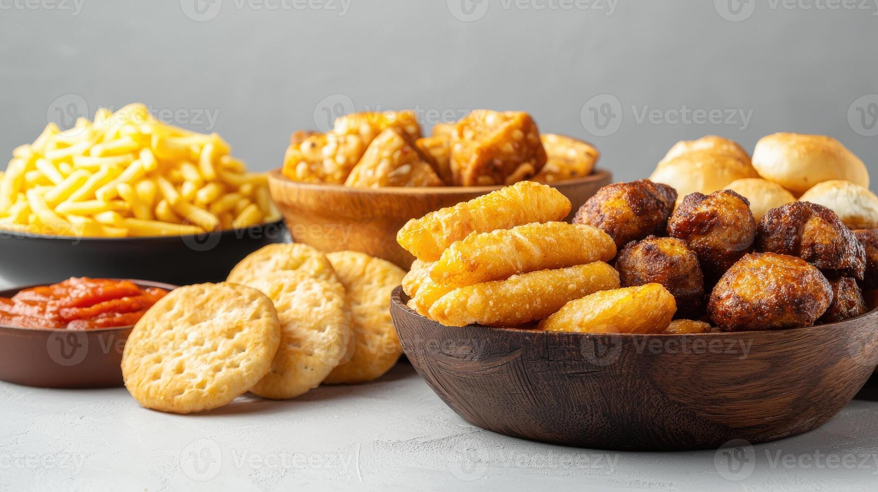 A bowl of different types of food photo