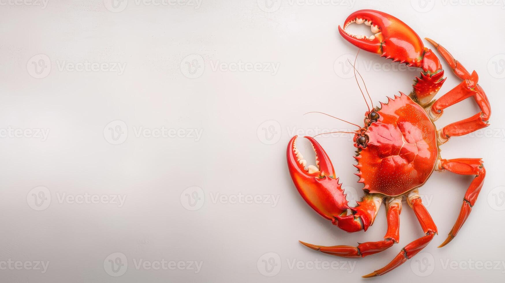 A large red crab on a white background photo