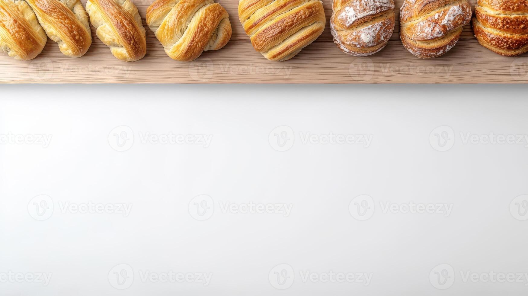 Bread rolls on a wooden board photo