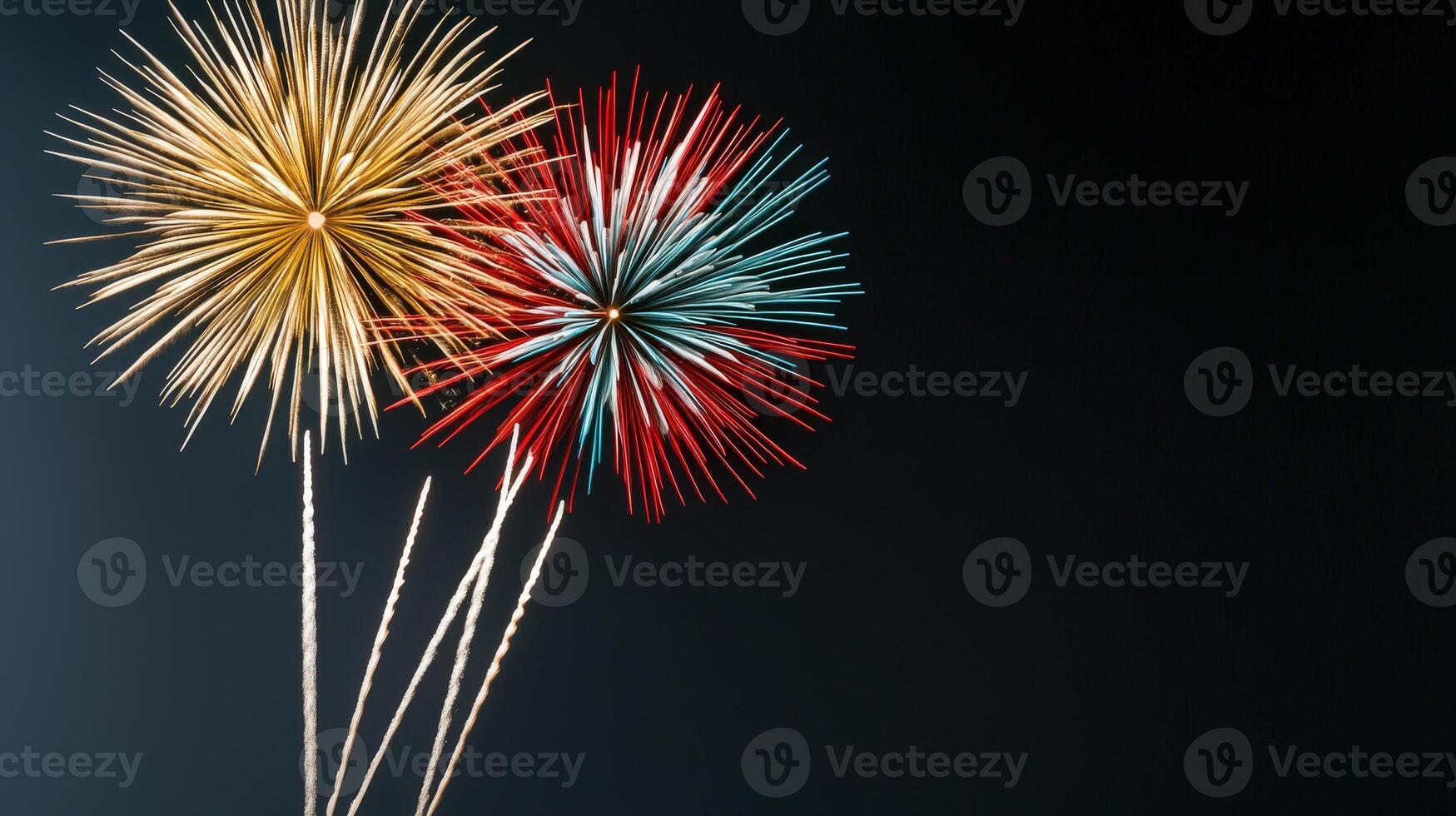 Fireworks on black background photo