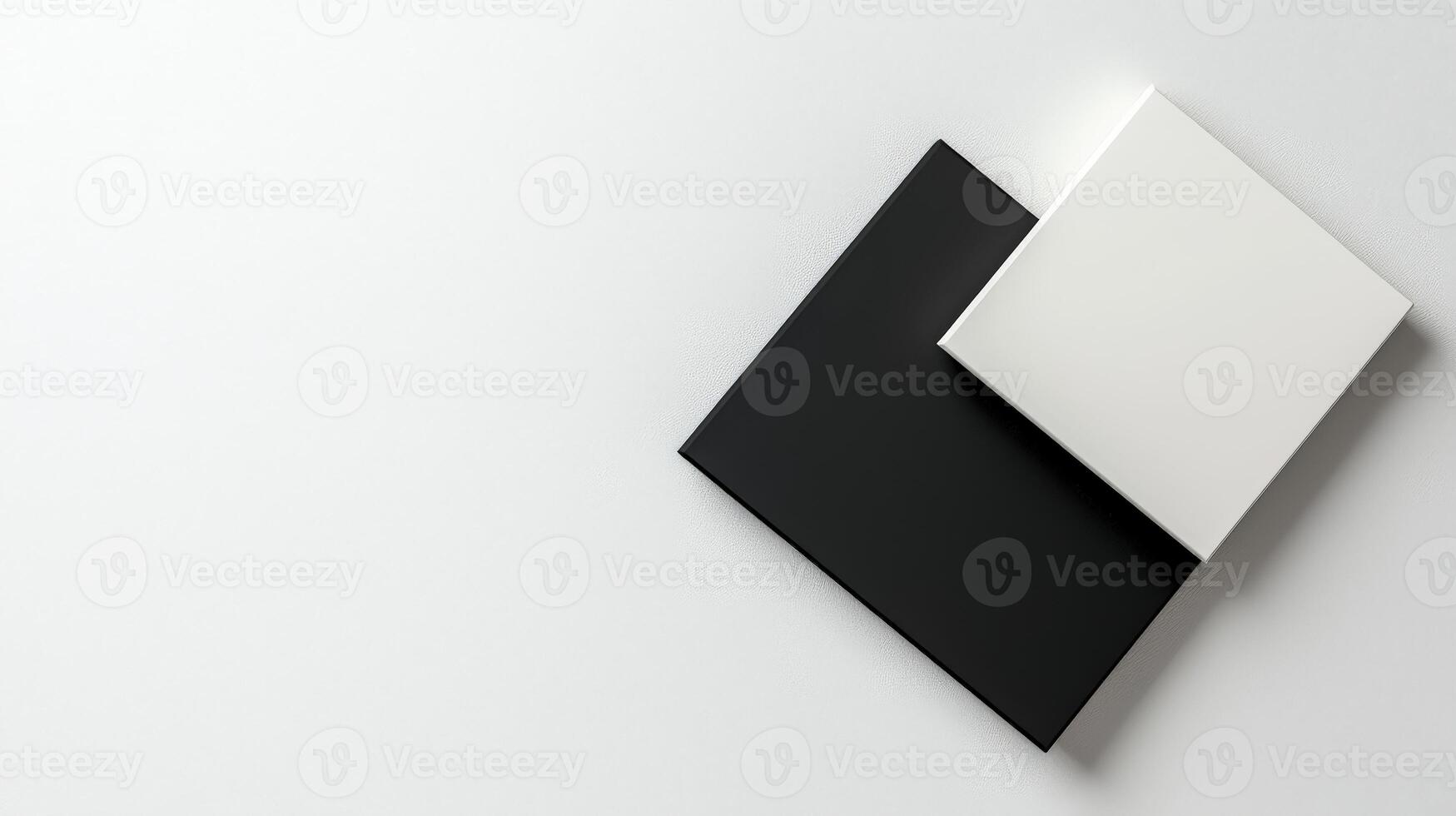 A black and white square on a white surface photo