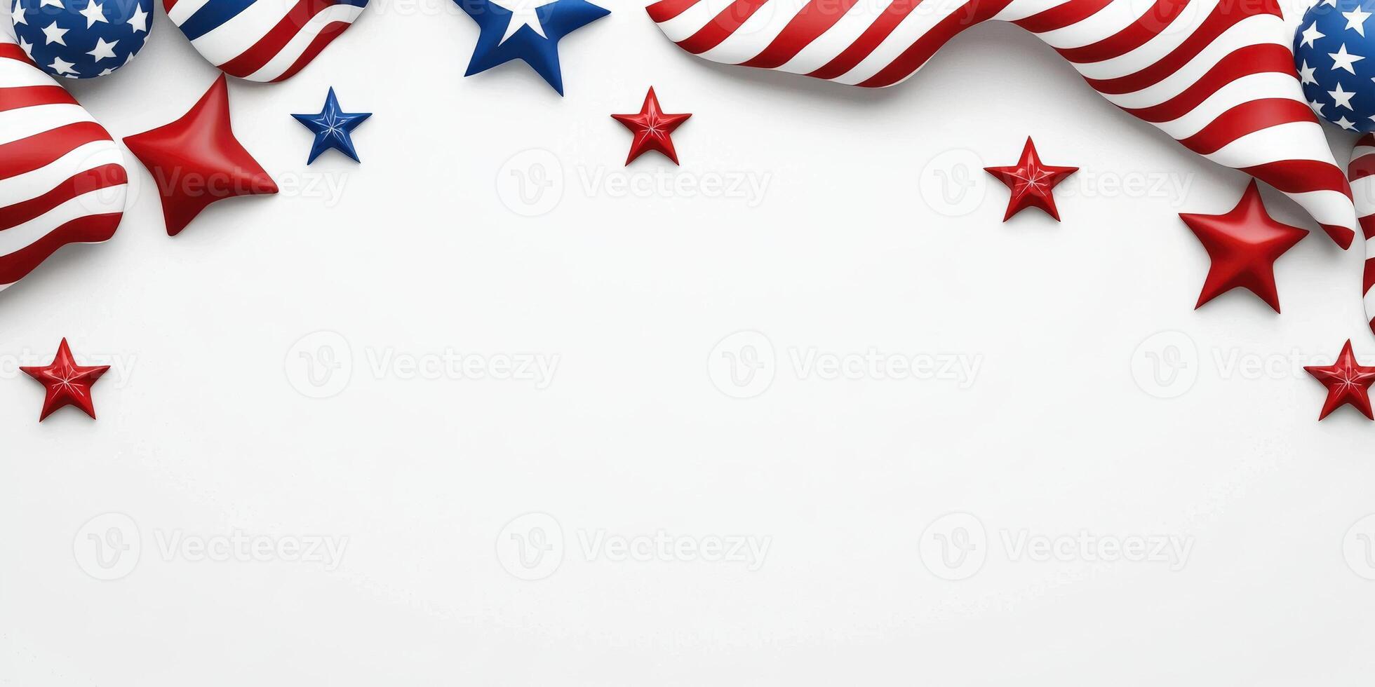 American flag background with stars and stripes photo